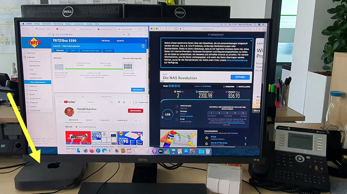 AVM Fritzbox 5590 Fiber versorgt den Apple Mac Mini mit 10-GbE-LAN. (Bild: Harald Karcher)